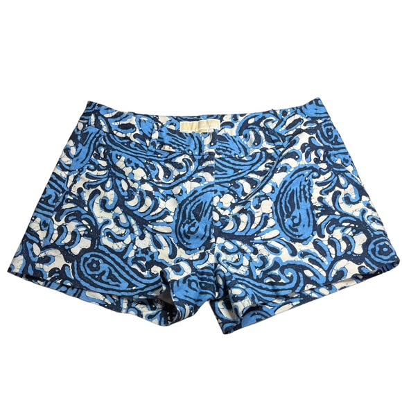 EUC MICHAEL KORS Blue Paisley Print Shorts Size 0 - Picture 2 of 11